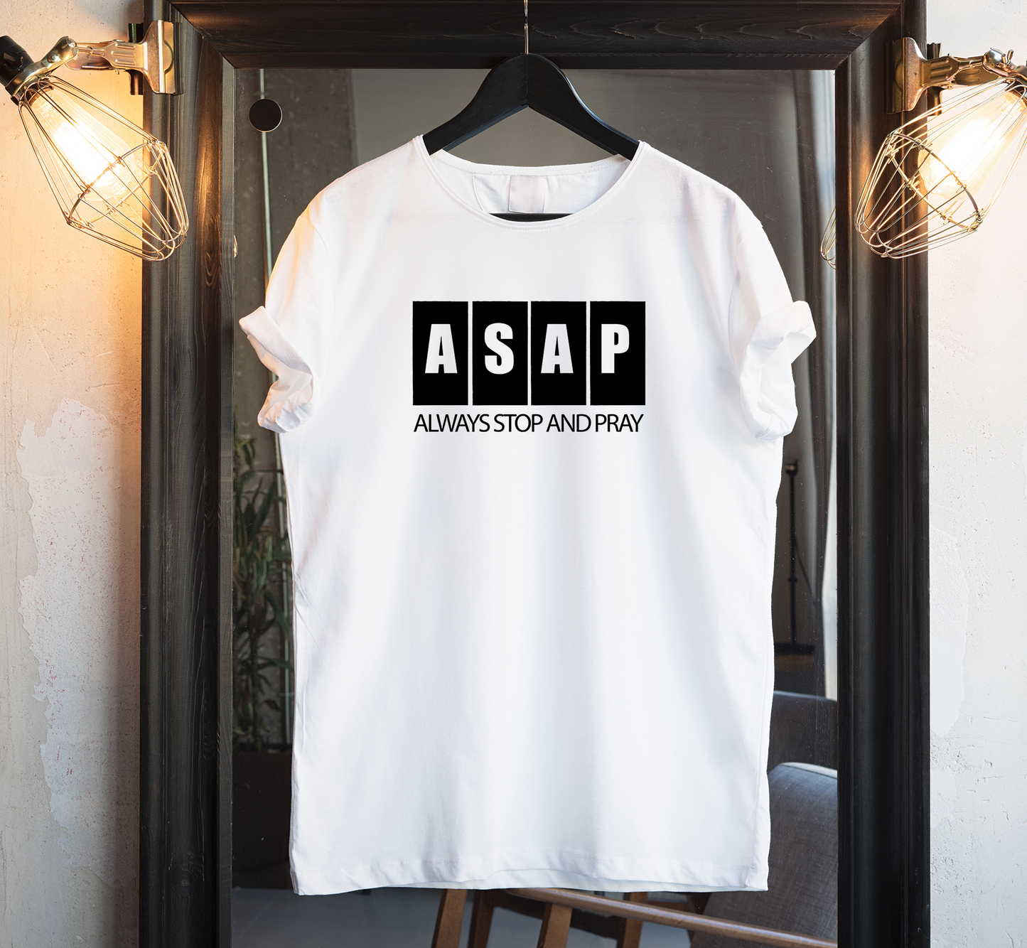 Always Stop and Pray Custom Graphic Tee - Christian
