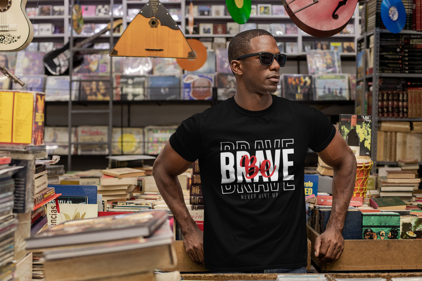 Be Brave Never Give Up Custom Graphic Tee