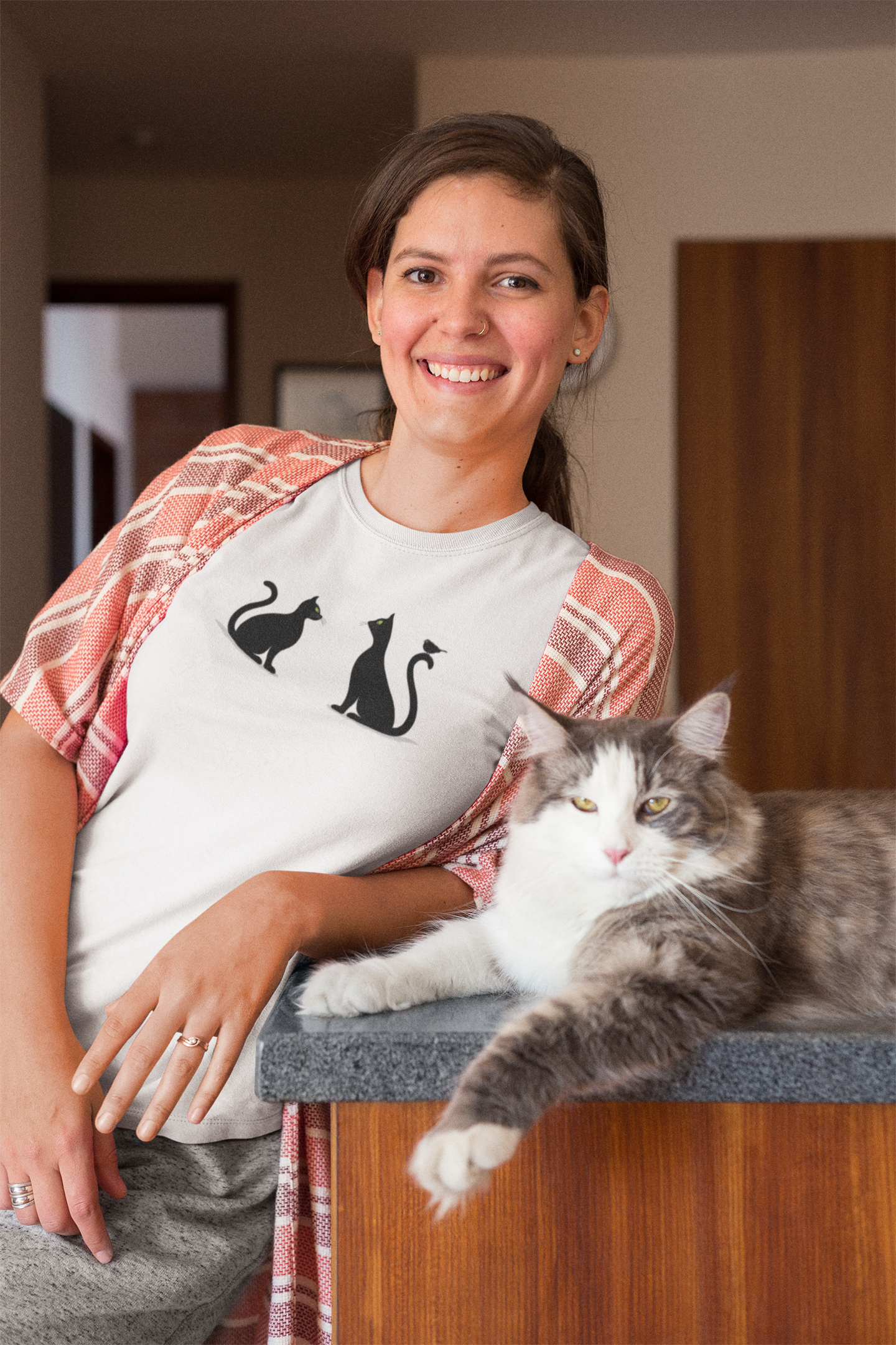 Cat - 2 Cats Custom Graphic Tee