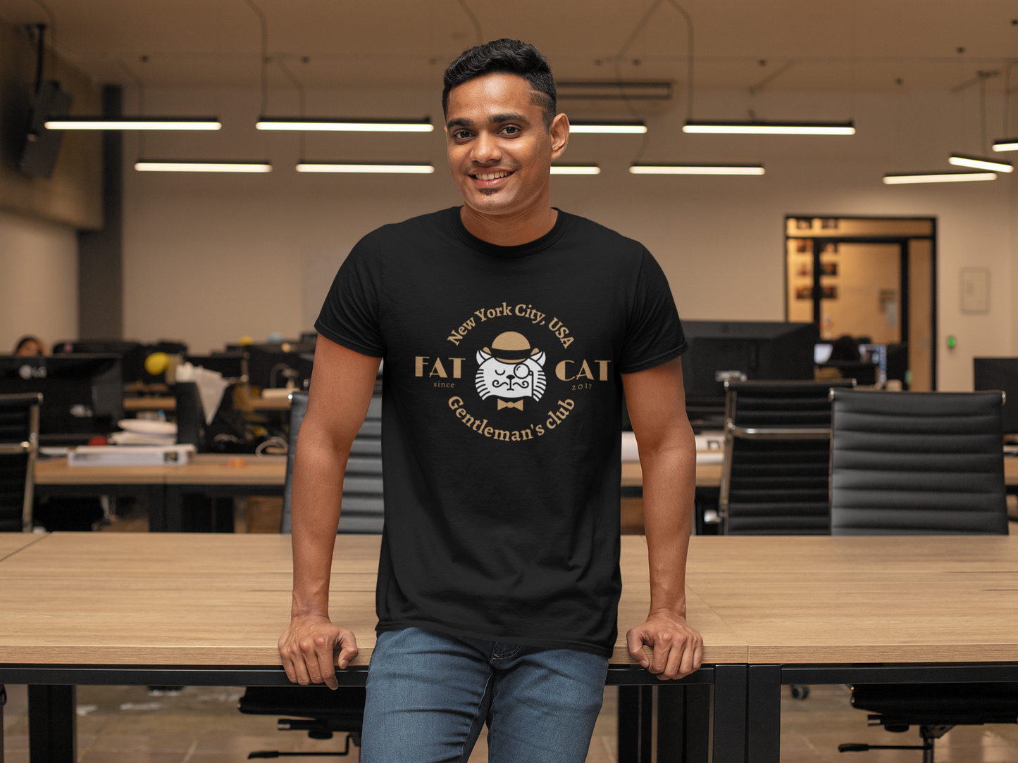 Cat - Fat Cat Gentlemen's club Custom Graphic Tee