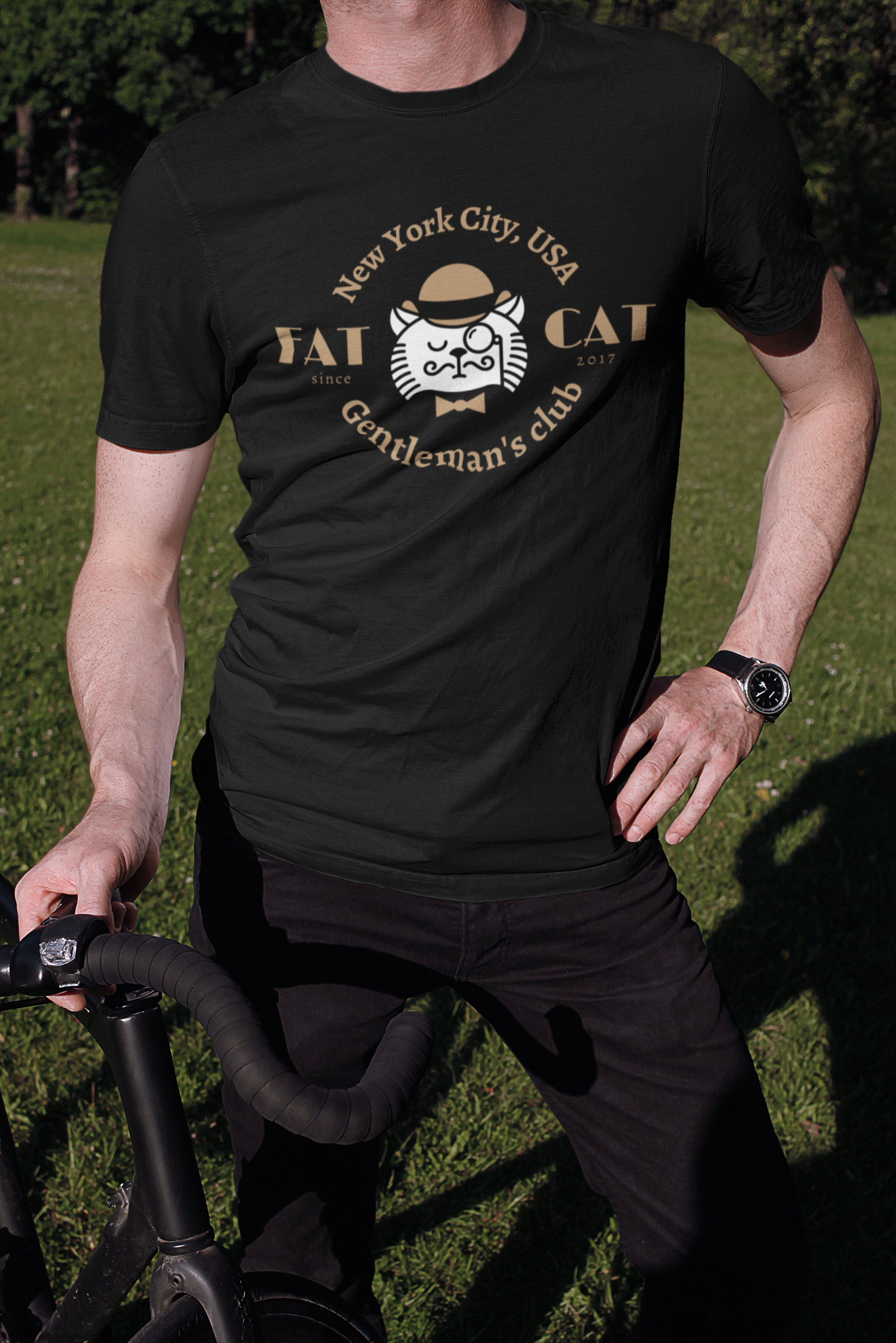 Cat - Fat Cat Gentlemen's club Custom Graphic Tee