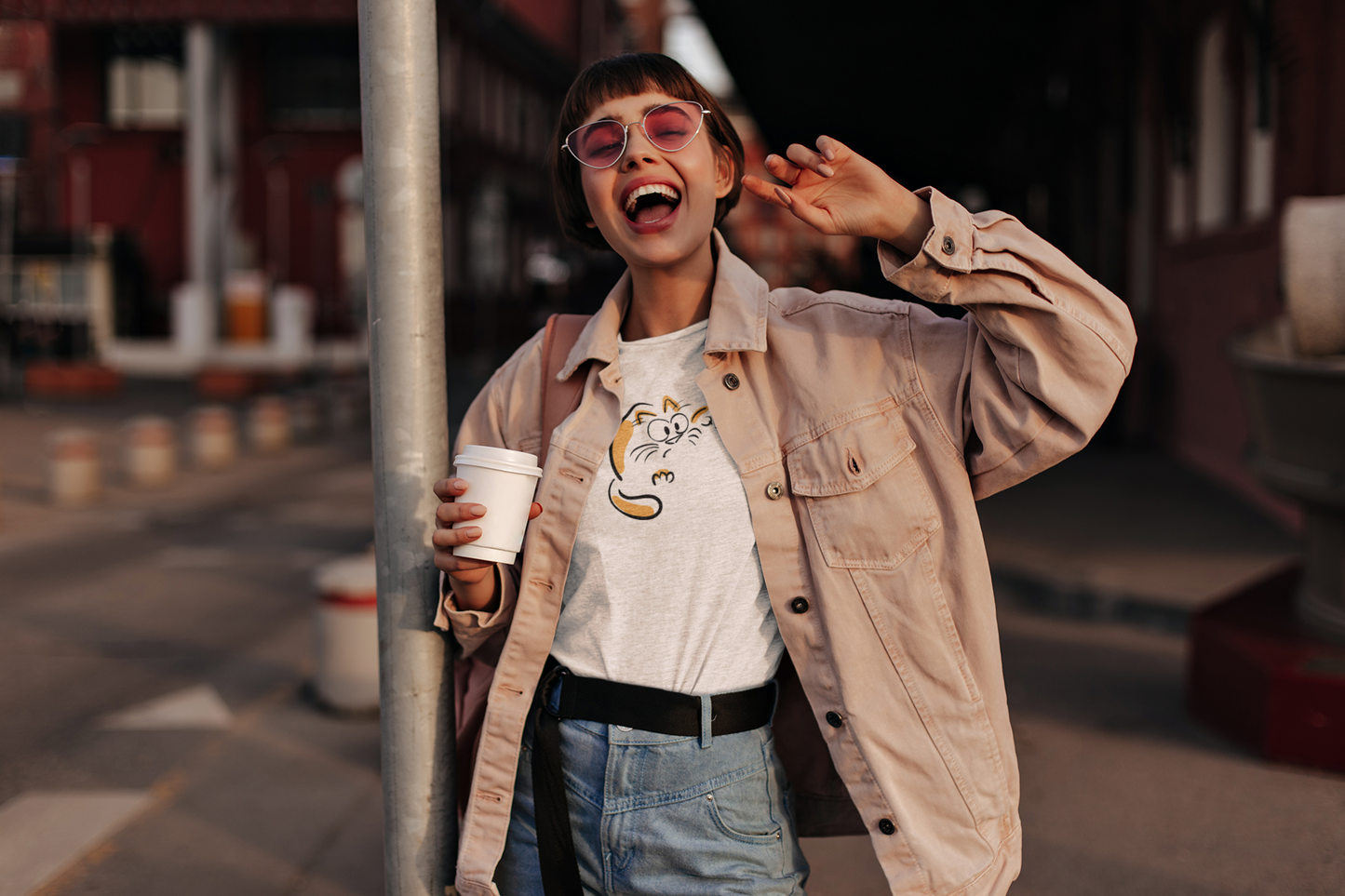 Cat - Happy Cat Custom Graphic Tee