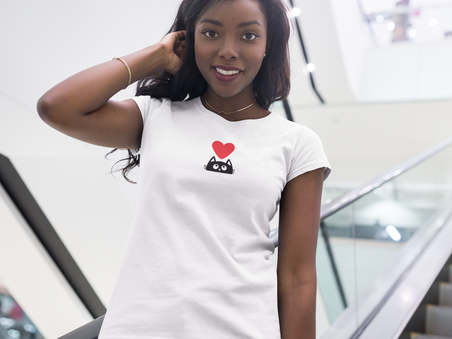 Cat - Cat Heart Custom Graphic Tee