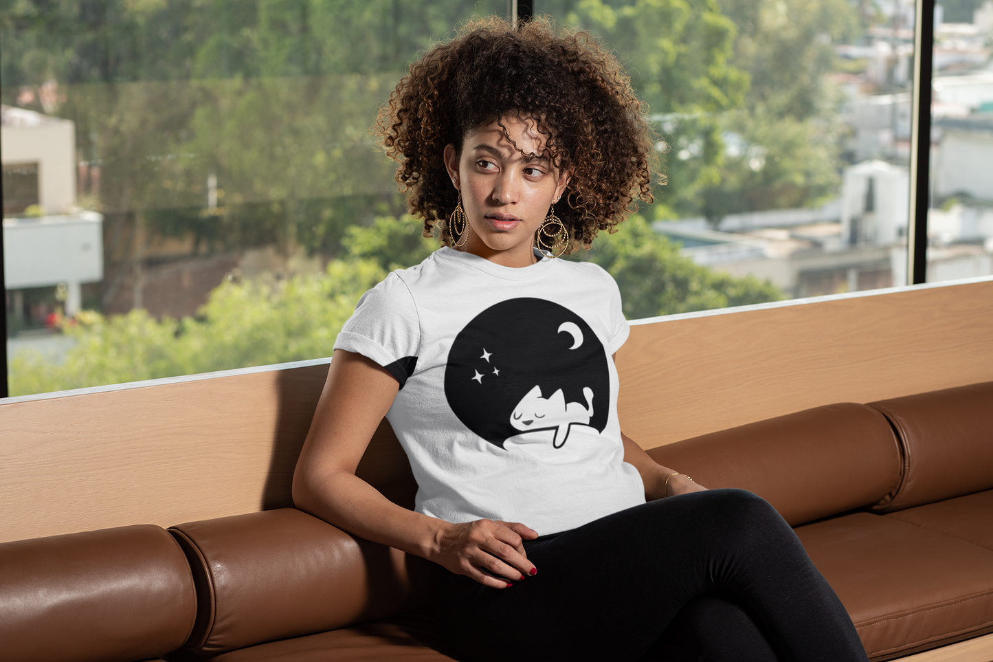Cat - Night Icon Custom Graphic Tee