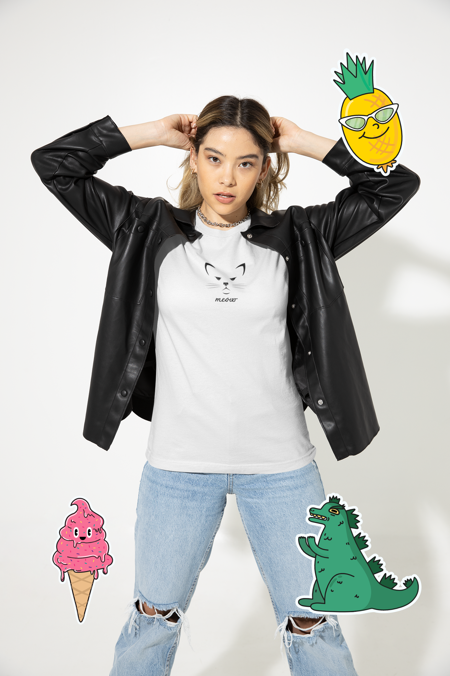 Cat Face2 Custom Graphic Tee