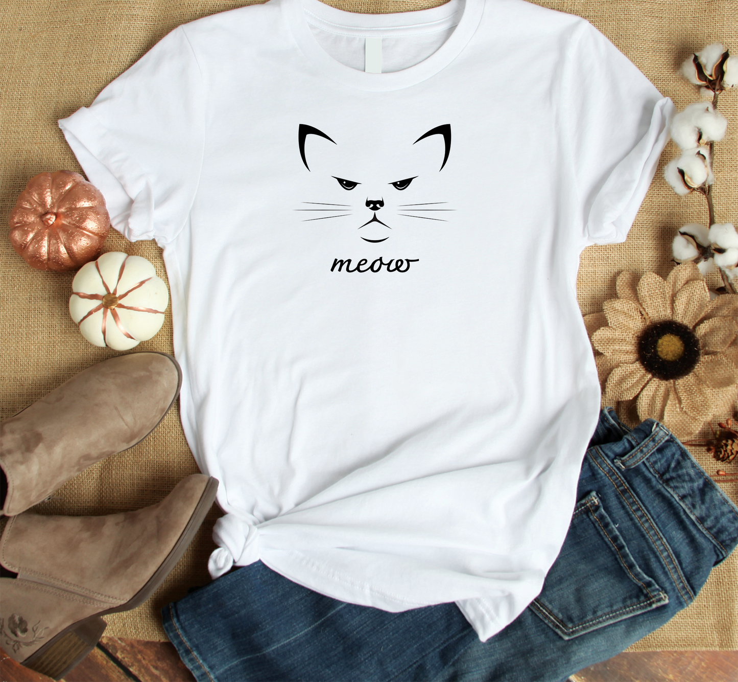 Cat Face2 Custom Graphic Tee