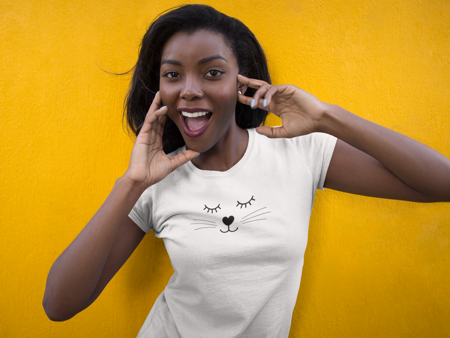 Cat Face4 Custom Graphic Tee