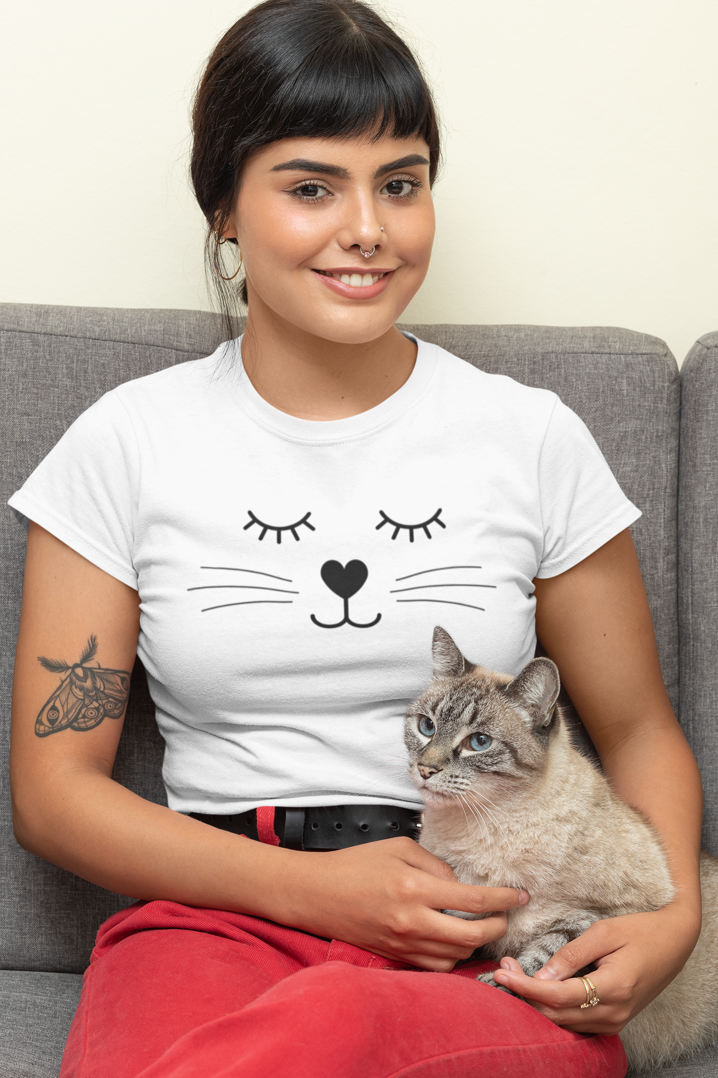 Cat Face4 Custom Graphic Tee