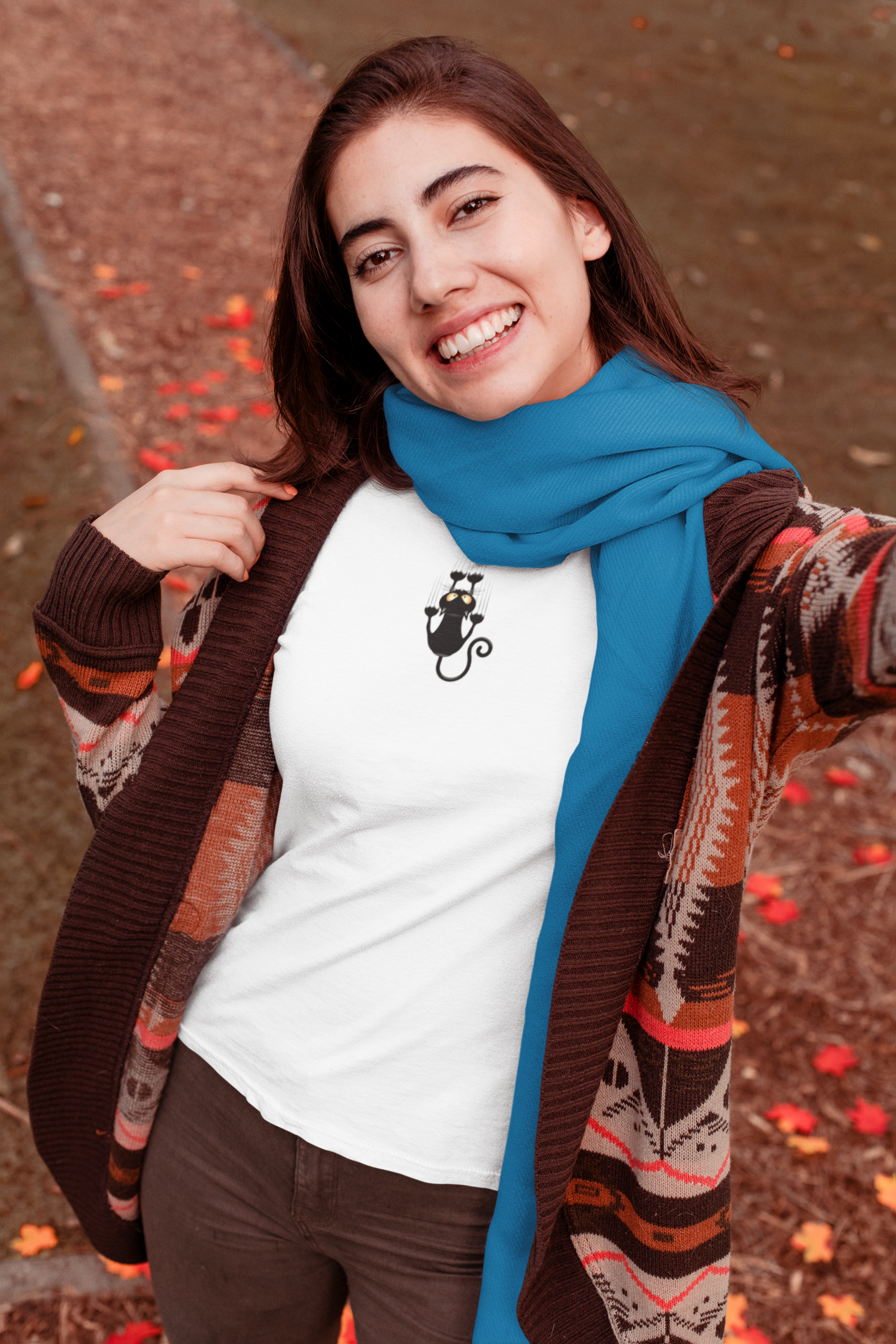 Cat Falling Custom Graphic Tee