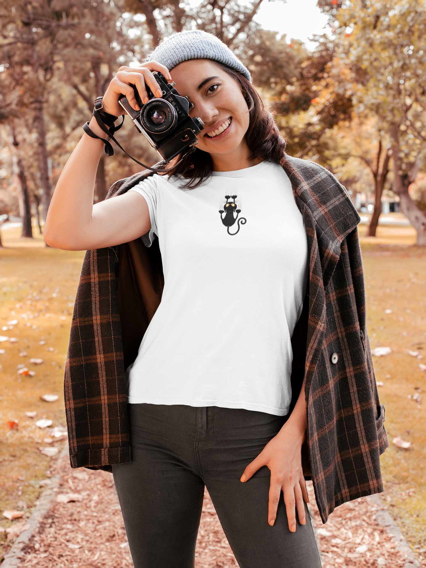 Cat Falling Custom Graphic Tee