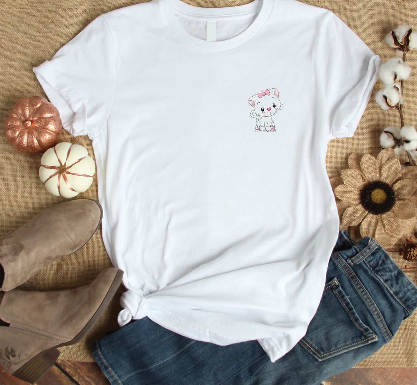 Cat Icon Custom Graphic Tee