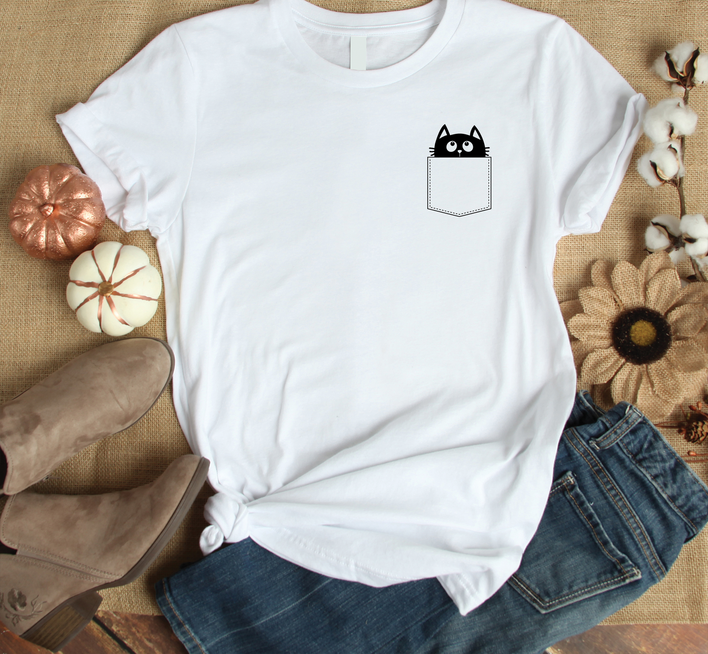 Cat - Cat Pocket Custom Graphic Tee