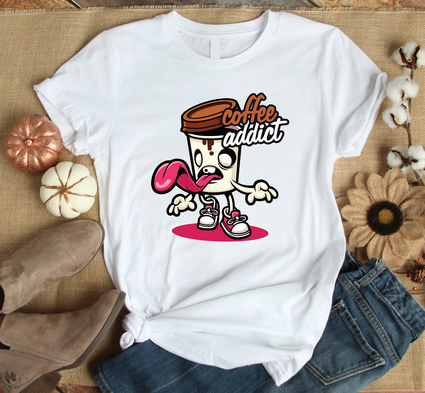 Coffee Addict Custom Graphic Tee