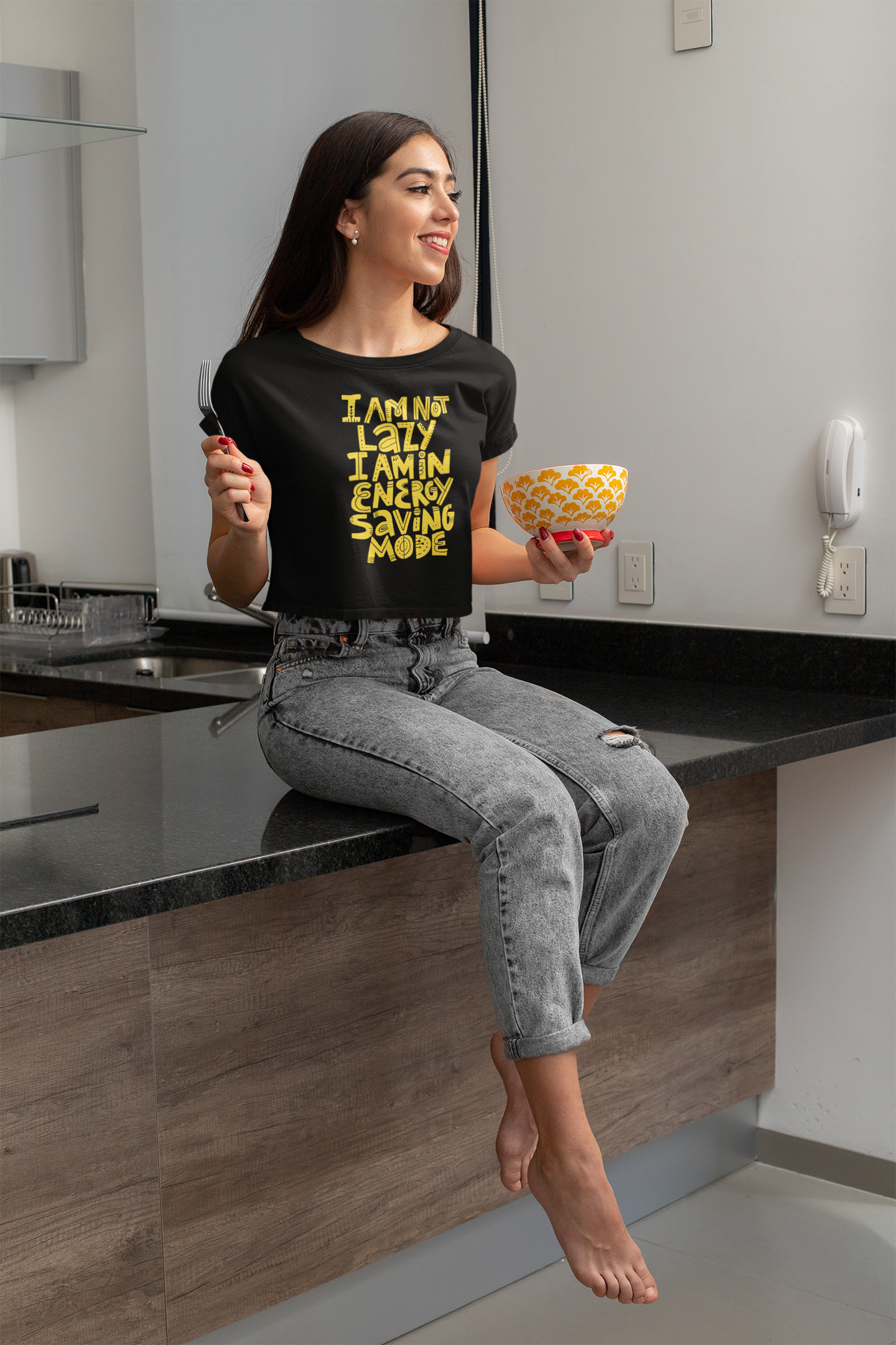 I am not lazy I am in energy saving mode Custom Graphic Tee