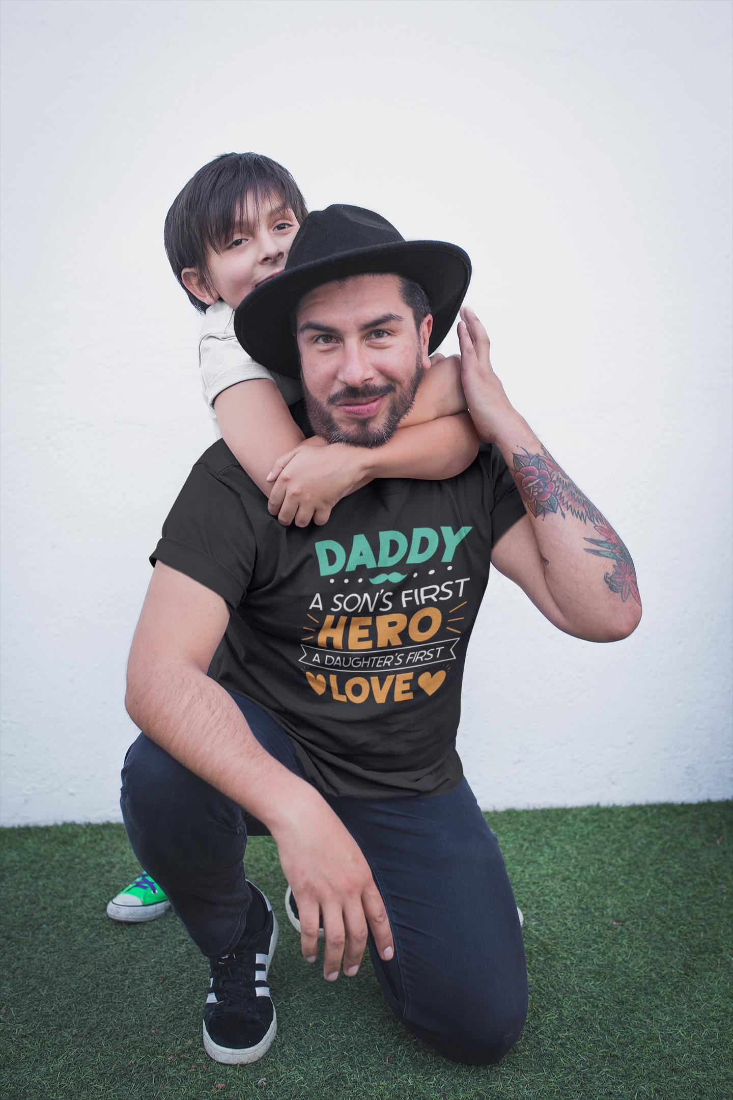 Father's Day - daddy a sons first hero a daughters first love Custom Graphic Tee