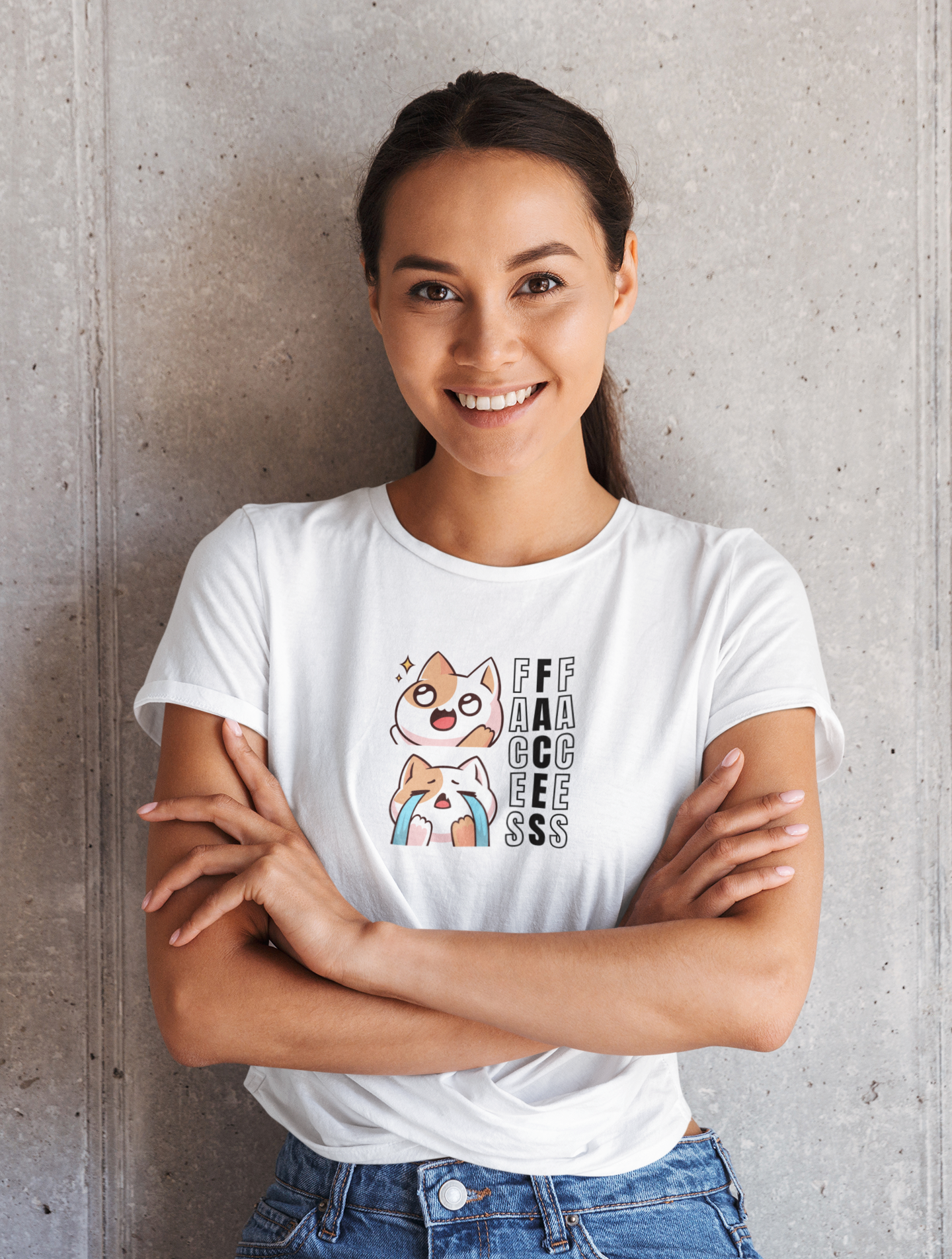 Cat Faces Custom Graphic Tee