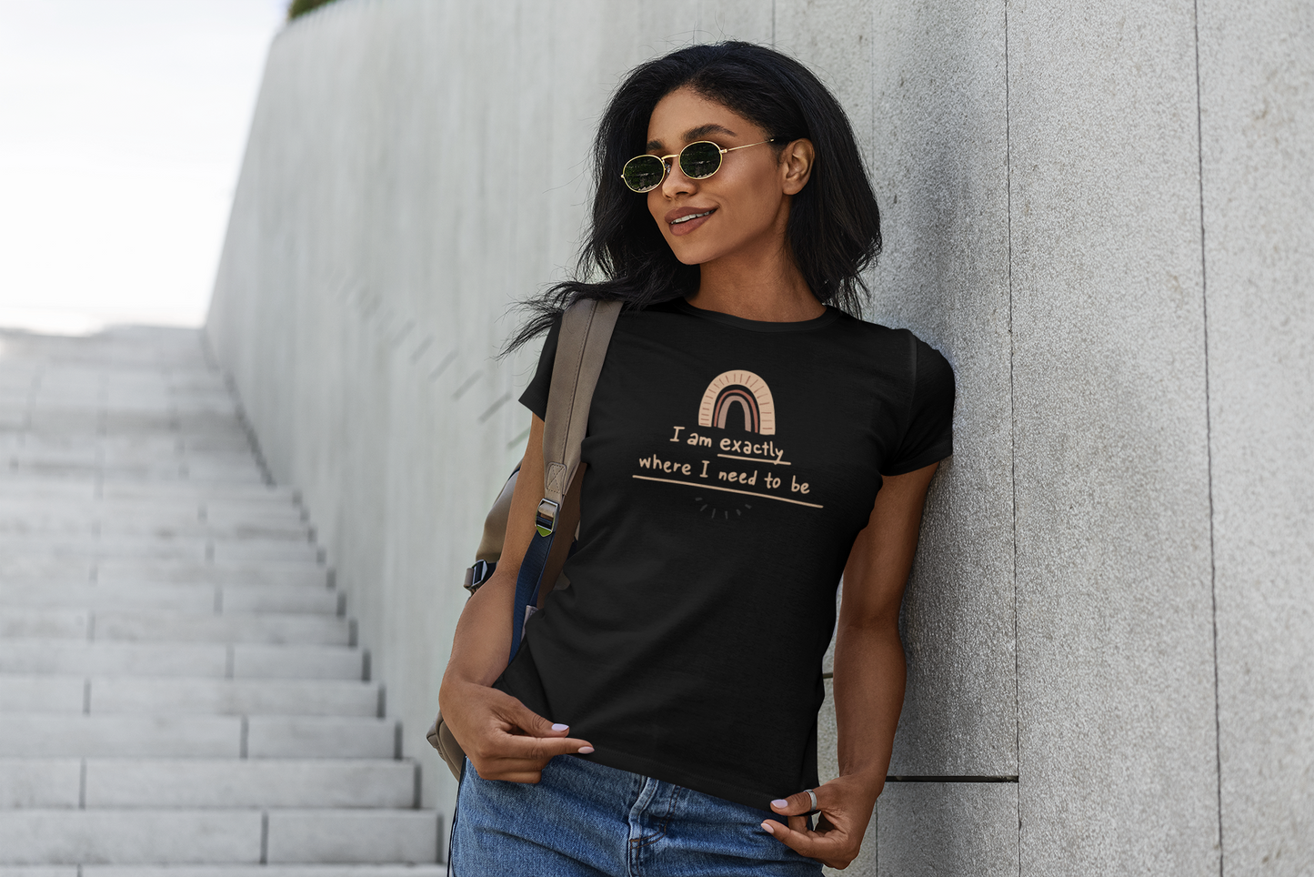 I am exactly where I need to be Custom Graphic Tee