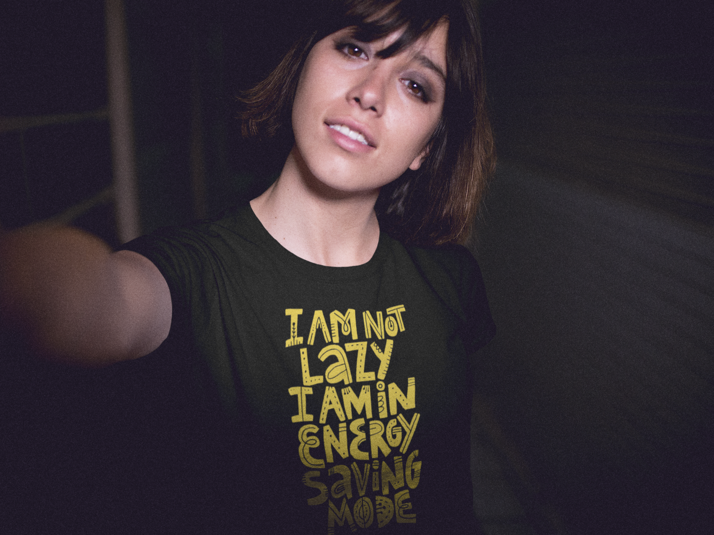I am not lazy I am in energy saving mode Custom Graphic Tee