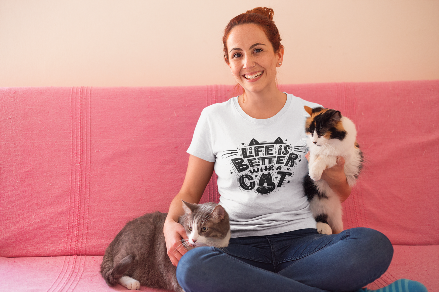 Life Is Better With A Cat Custom Graphic Tee
