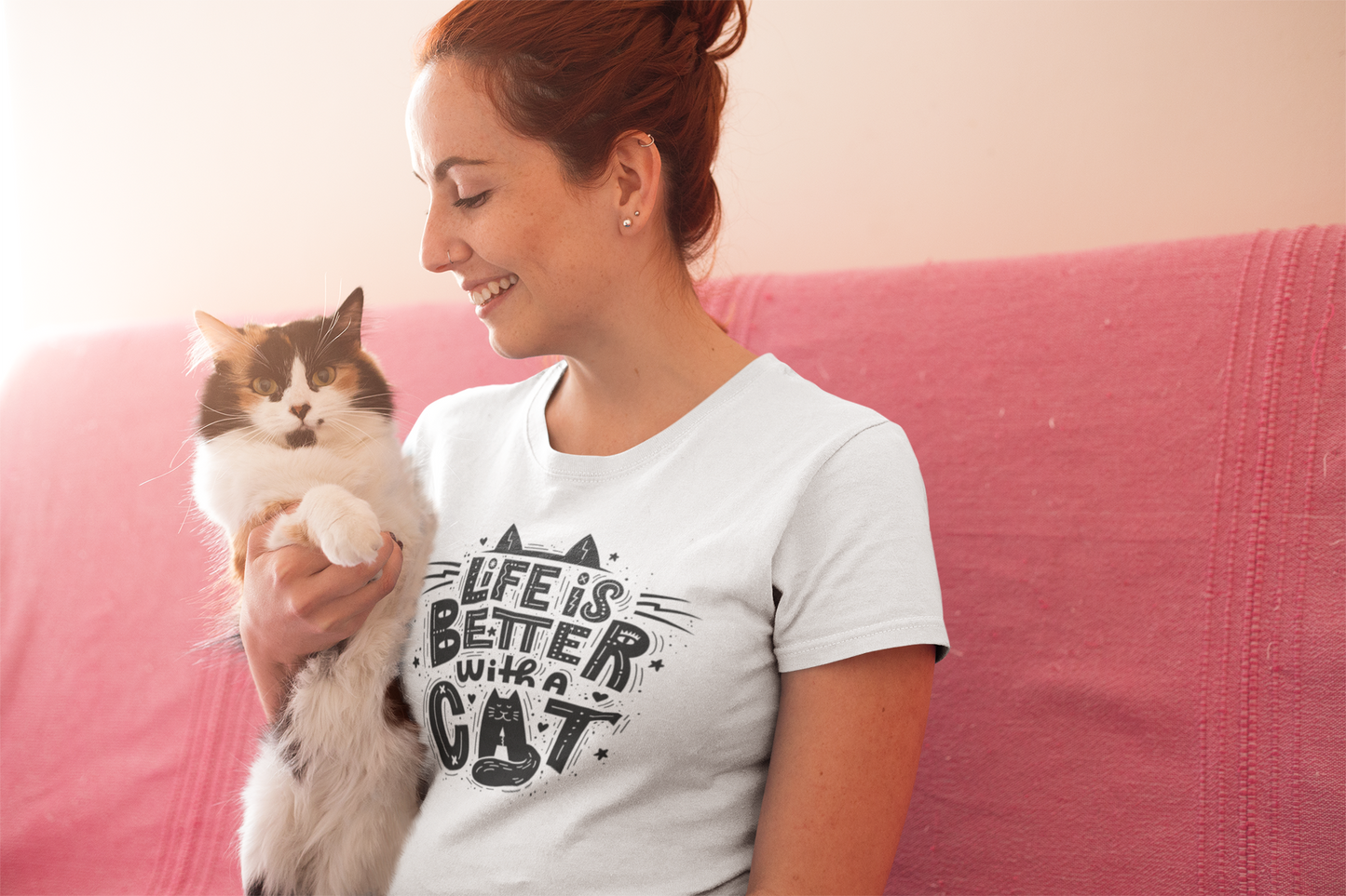 Life Is Better With A Cat Custom Graphic Tee