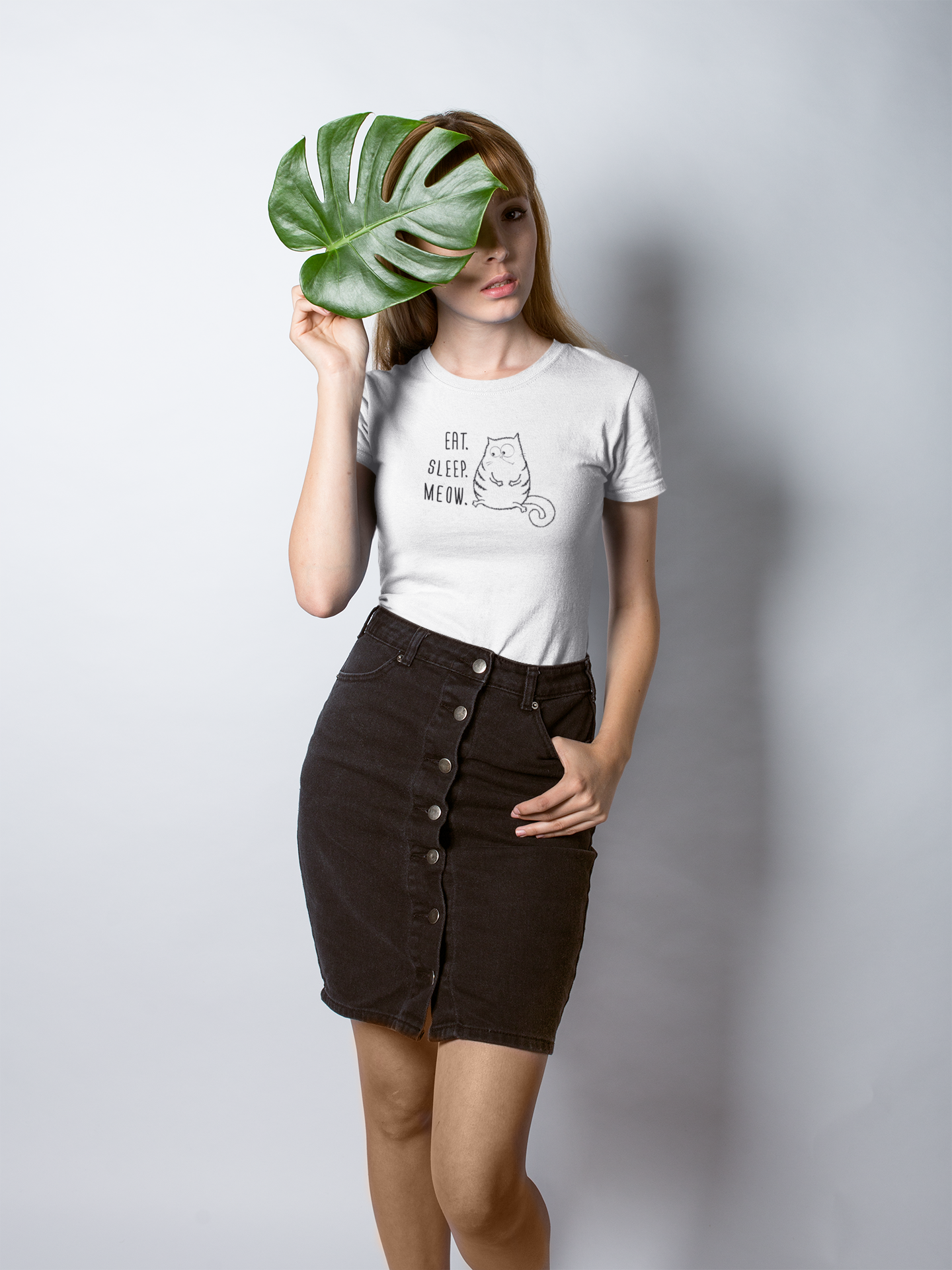 Eat Sleep Meow Custom Graphic Tee