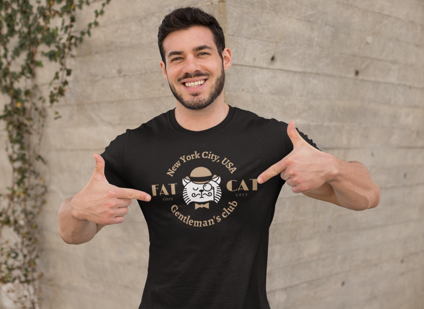 Cat - Fat Cat Gentlemen's club Custom Graphic Tee
