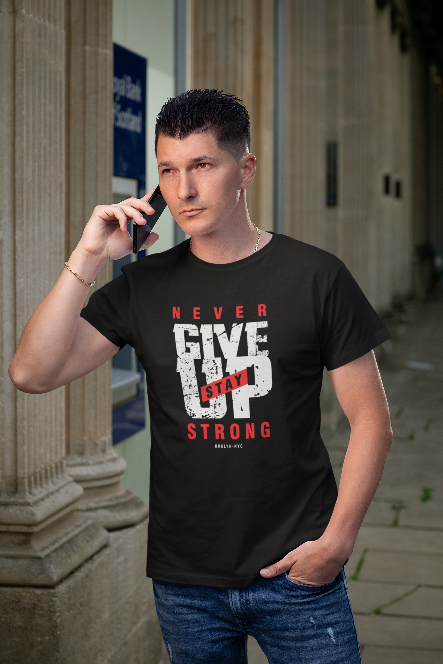 Never Give Up Custom Graphic Tee