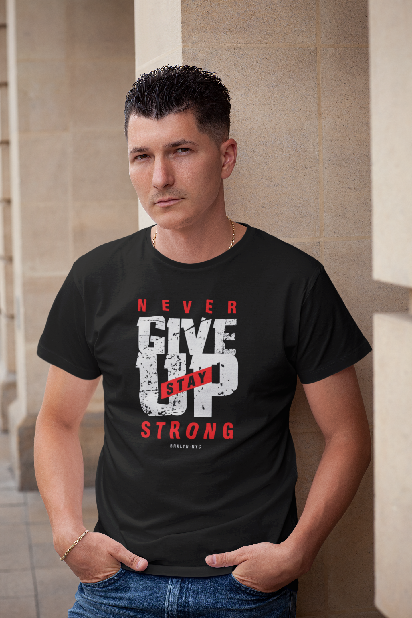 Never Give Up Custom Graphic Tee