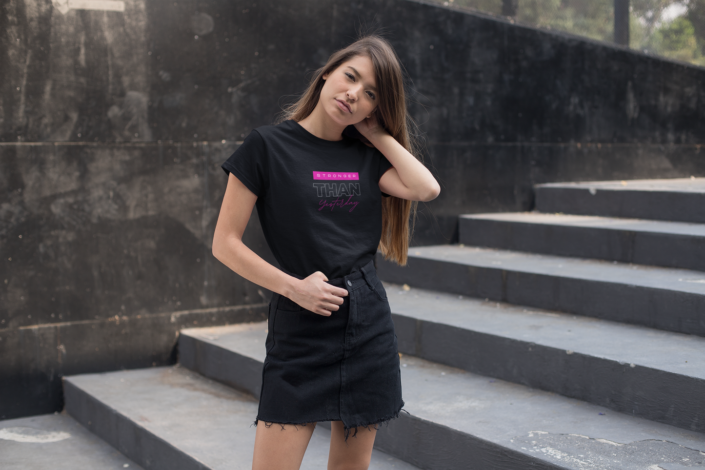 Stronger than yesterday Custom Graphic Tee