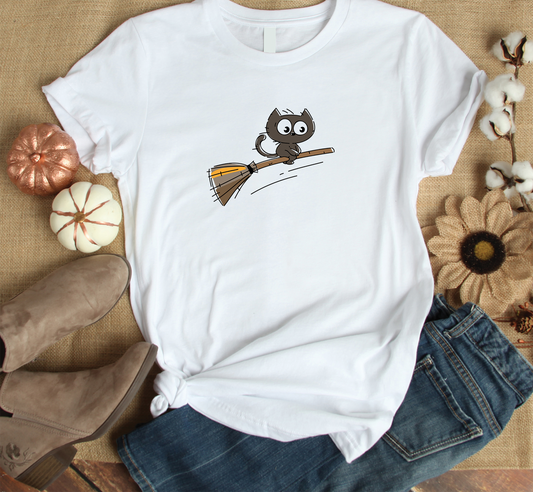 Cute spooky black cat Custom Graphic Tee