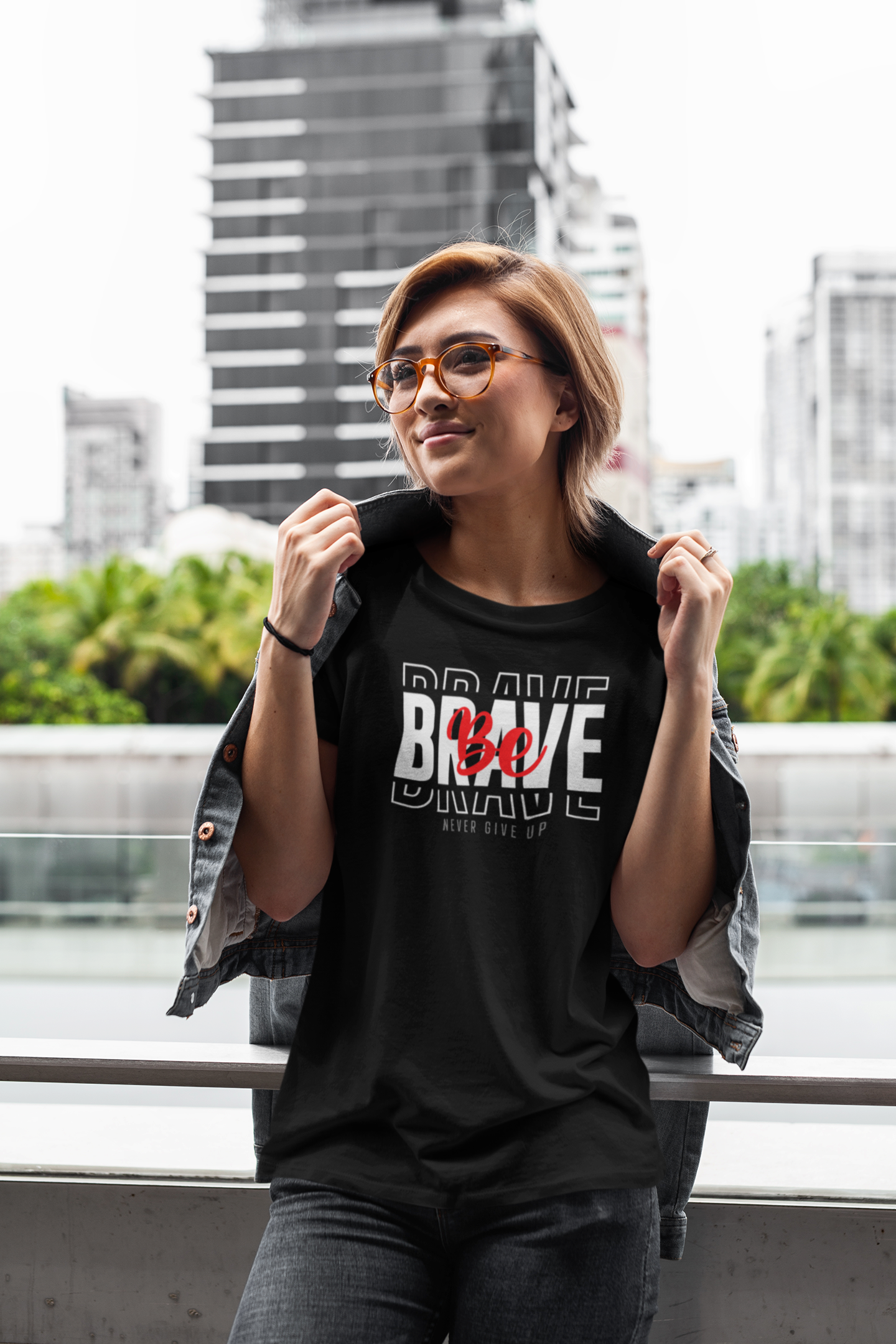 Bebrave Never Give Up Custom Graphic Tee