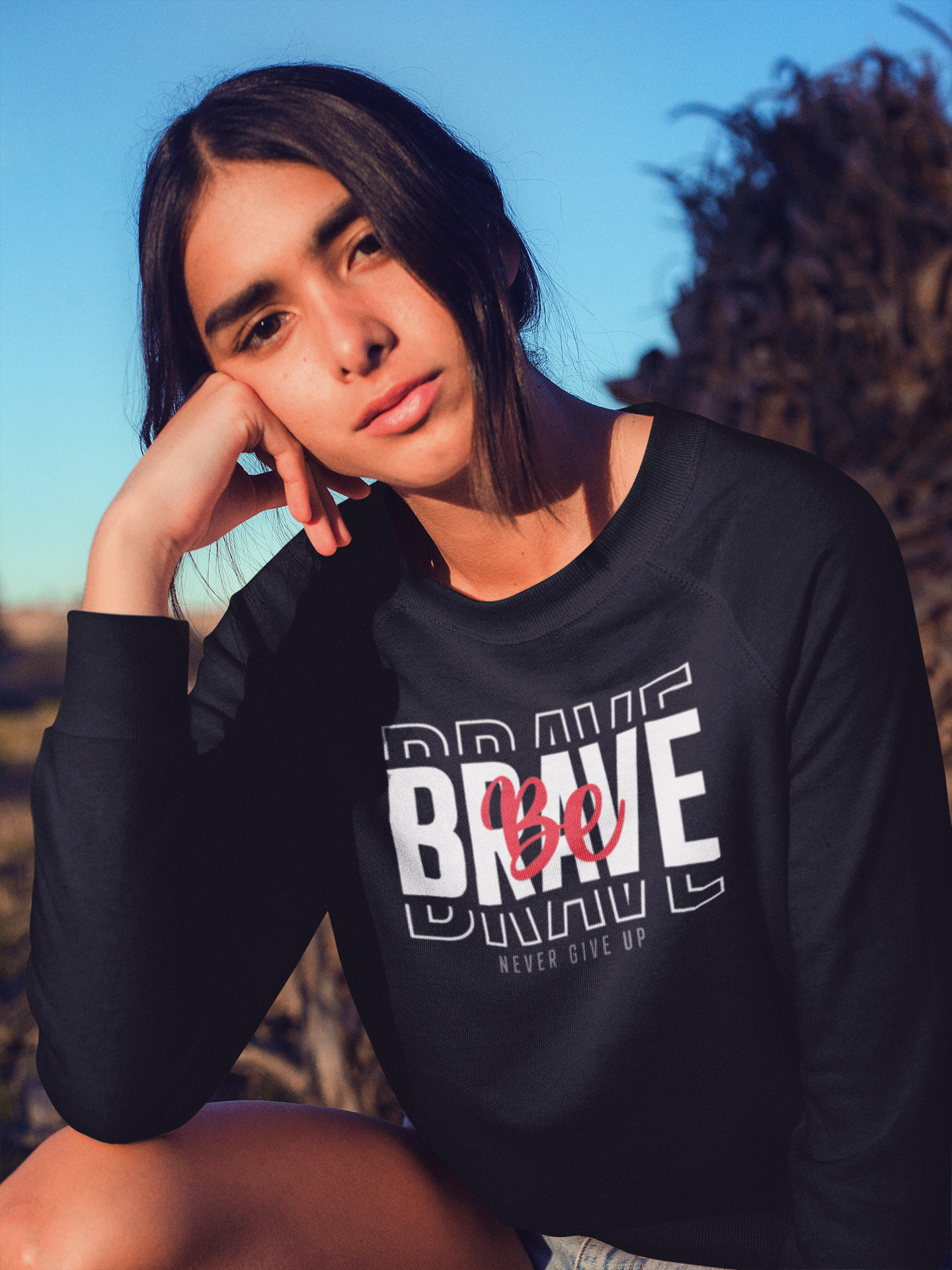 Bebrave Never Give Up Custom Graphic Tee