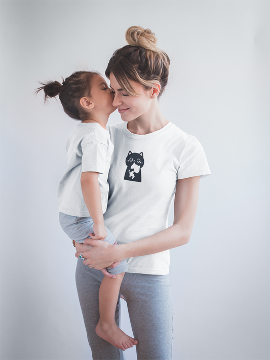 Cat - Mom & Baby Cat Custom Graphic Tee