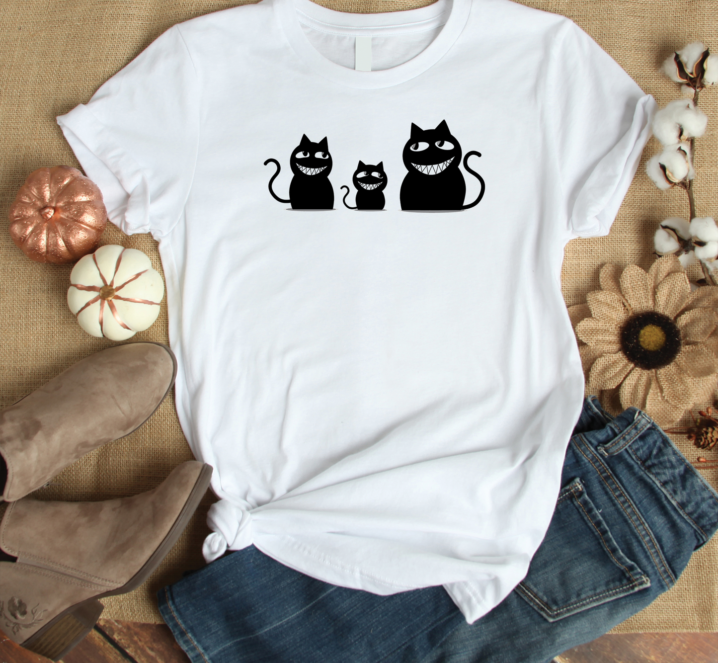 Cat - Three Cats Custom Graphic Tee