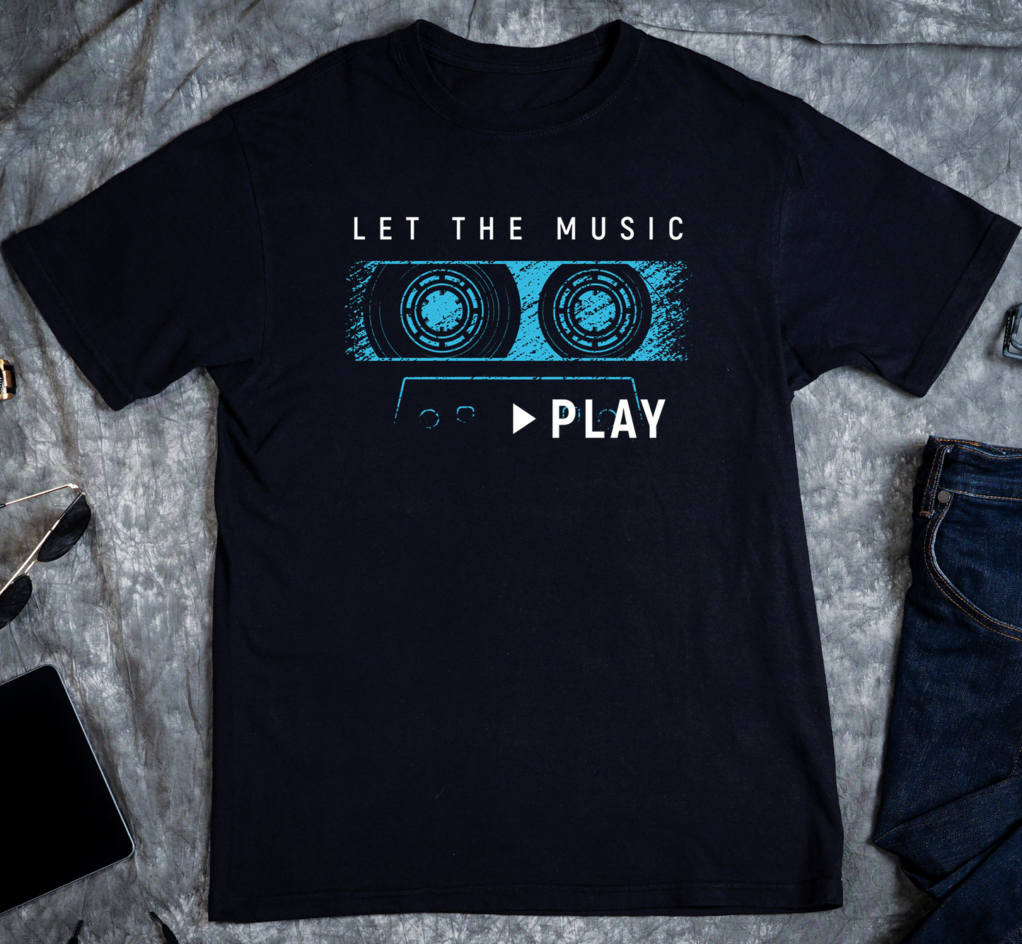 Let The Music Play Custom Graphic Tee