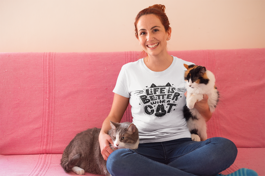 Life Is Better With A Cat  Custom Graphic Tee