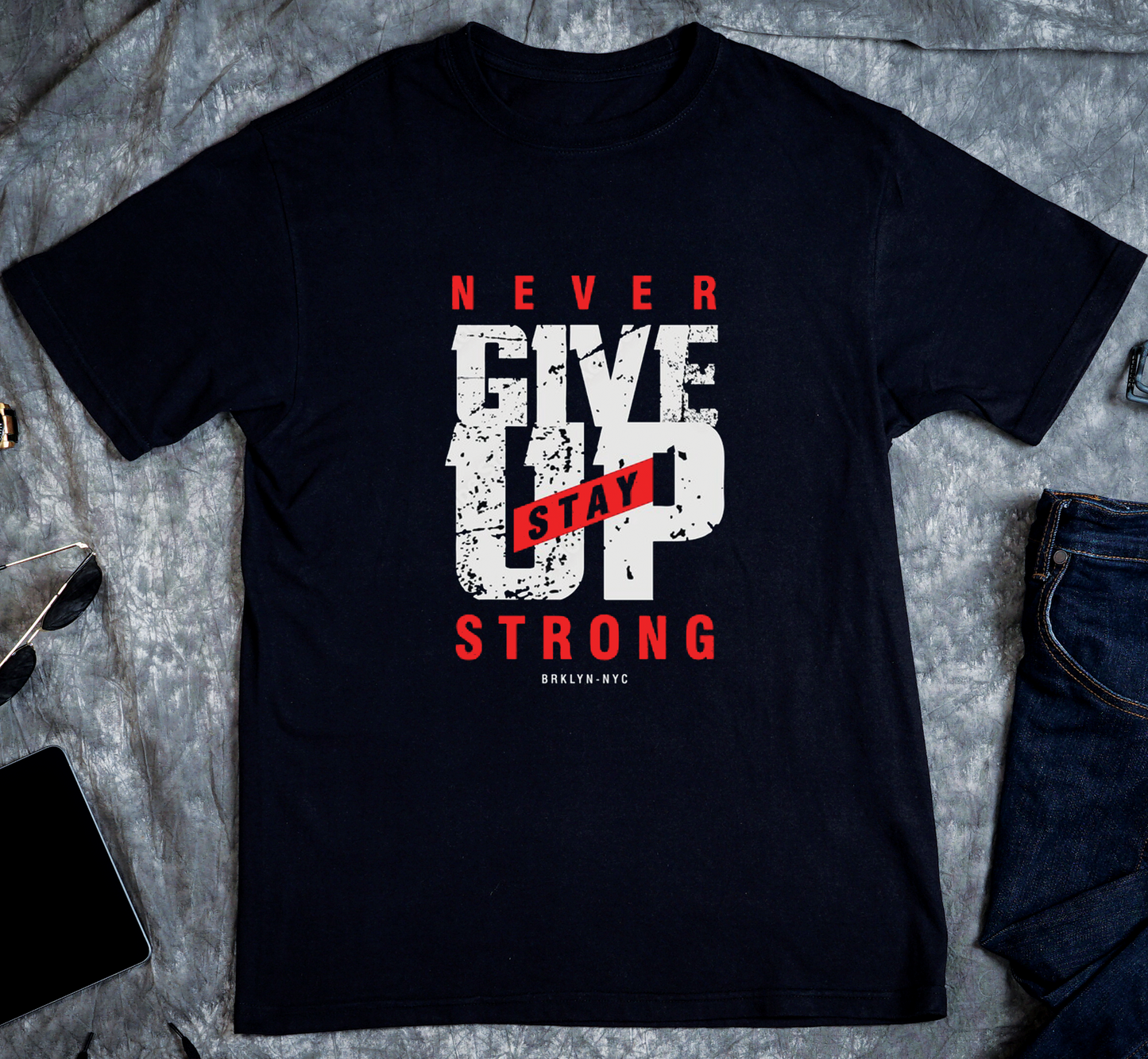 Never Give Up Custom Graphic Tee