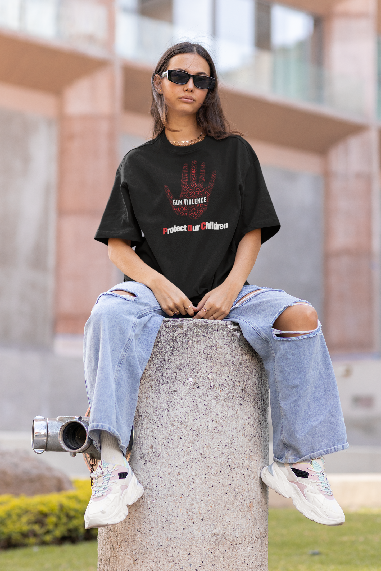 Stop the gun violence and protect our children [Women] Custom Graphic Tee
