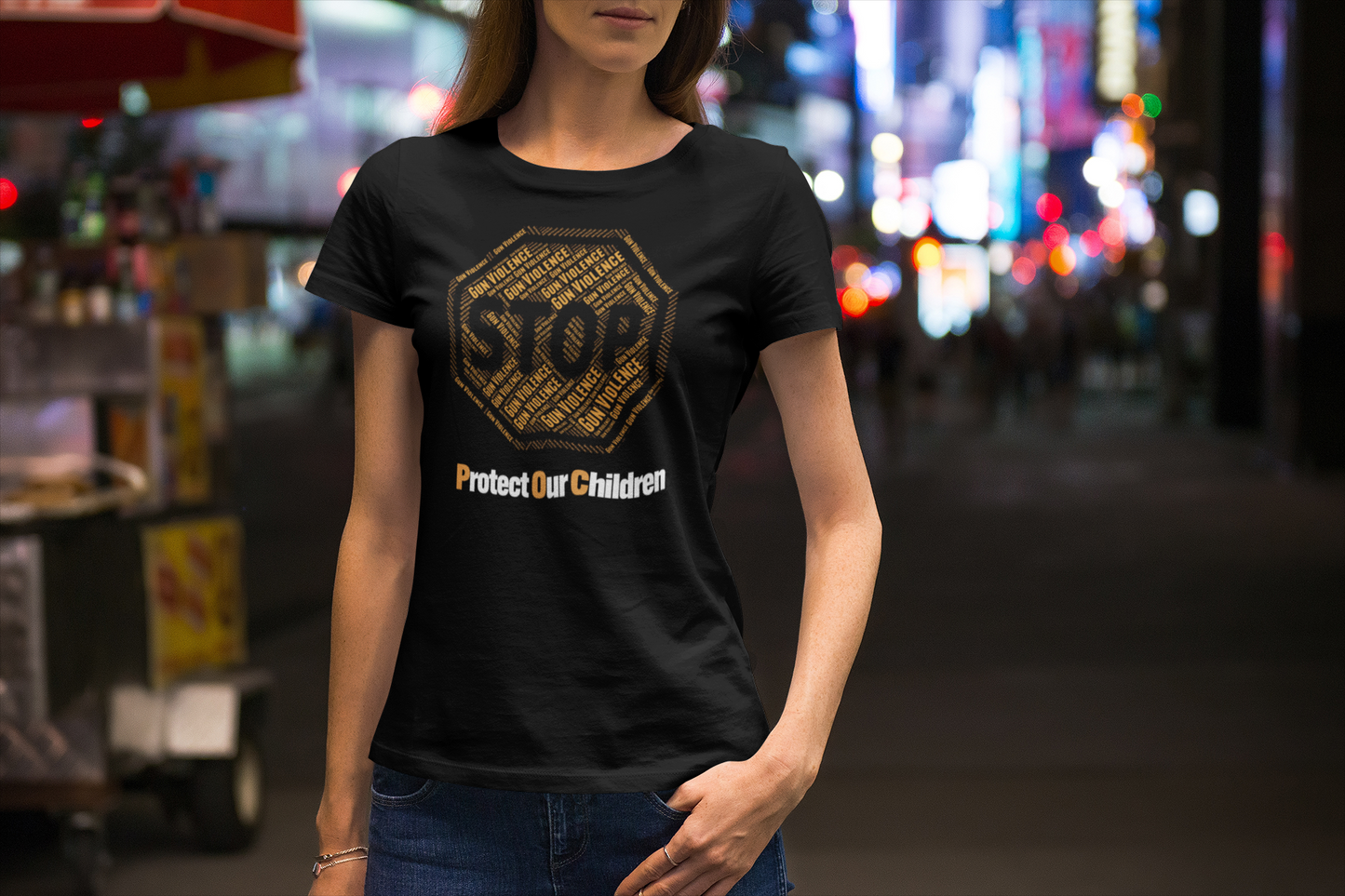 Stop the gun violence and protect our children 3 [Women] Custom Graphic Tee